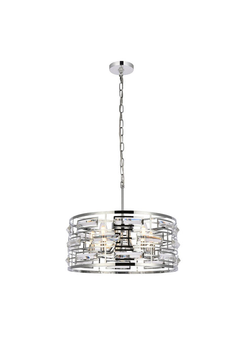 Elegant Lighting 1108D19C Five Light Pendant, Chrome