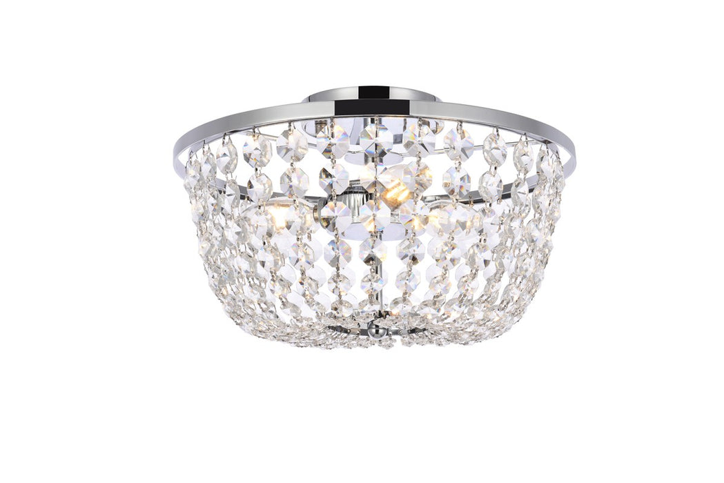 Elegant Lighting 1109F13C Three Light Flush Mount, Chrome