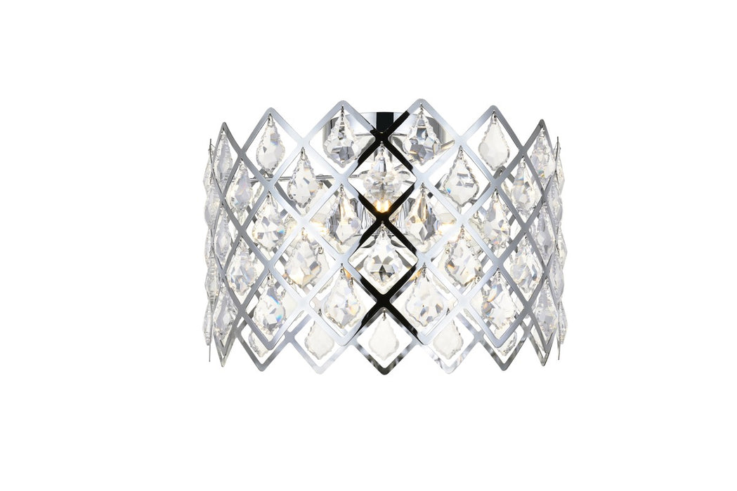 Elegant Lighting 1110F13C Three Light Flush Mount, Chrome