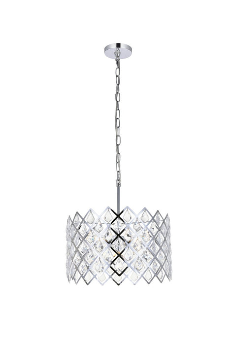 Elegant Lighting 1111D16C Three Light Pendant, Chrome
