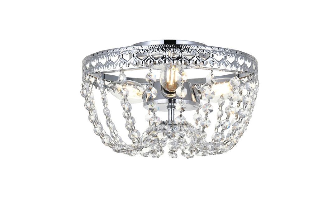 Elegant Lighting 1112F10C Three Light Flush Mount, Chrome