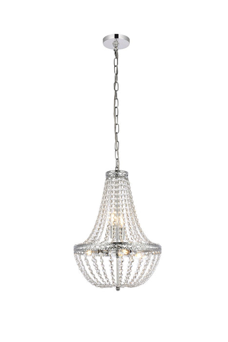 Elegant Lighting 1113D14C Five Light Pendant, Chrome