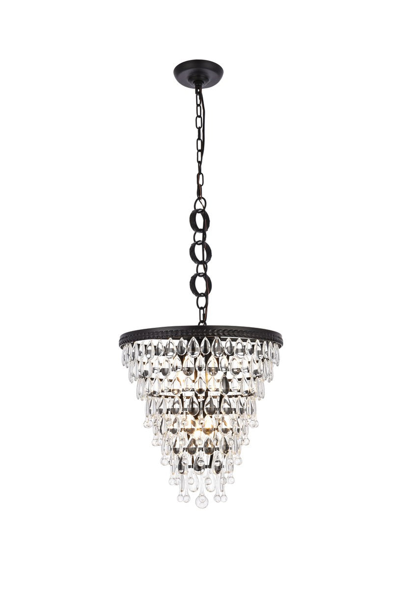 Elegant Lighting 1219D18BK/RC Five Light Pendant, Black
