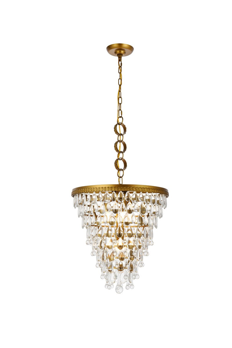 Elegant Lighting 1219D18BR/RC Five Light Pendant, Brass