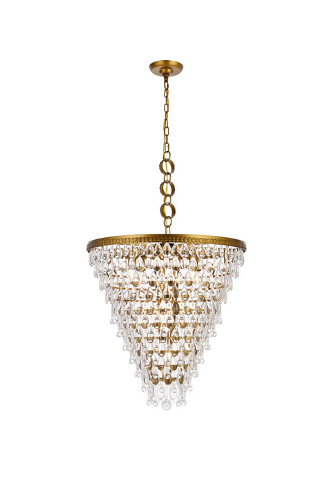 Elegant Lighting 1219D24BR/RC Seven Light Chandelier, Brass