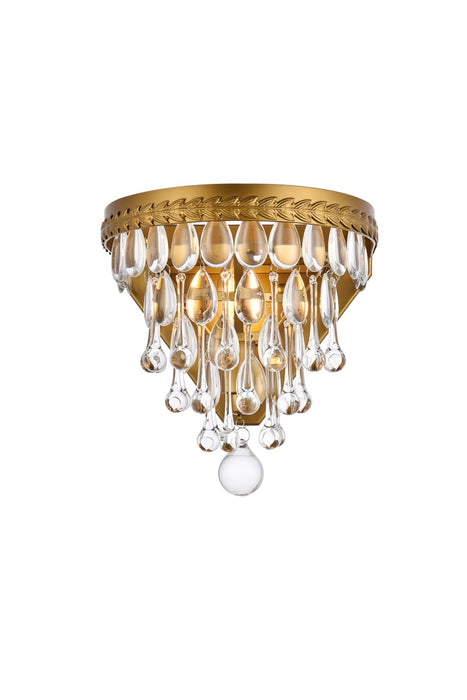 Elegant Lighting 1219W9BR/RC One Light Wall Sconce, Brass