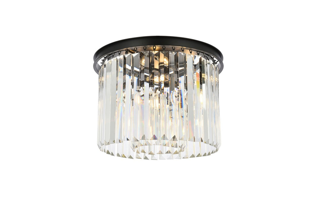 Elegant Lighting 1238F20MB/RC Six Light Flush Mount, Matte Black