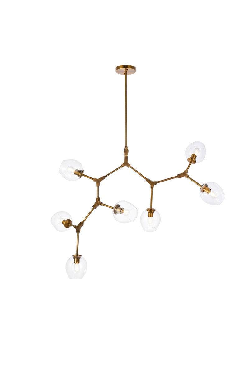 Elegant Lighting 1712G57BR Seven Light Chandelier, Brass