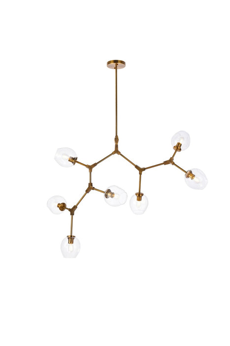 Elegant Lighting 1712G57BR Seven Light Chandelier, Brass