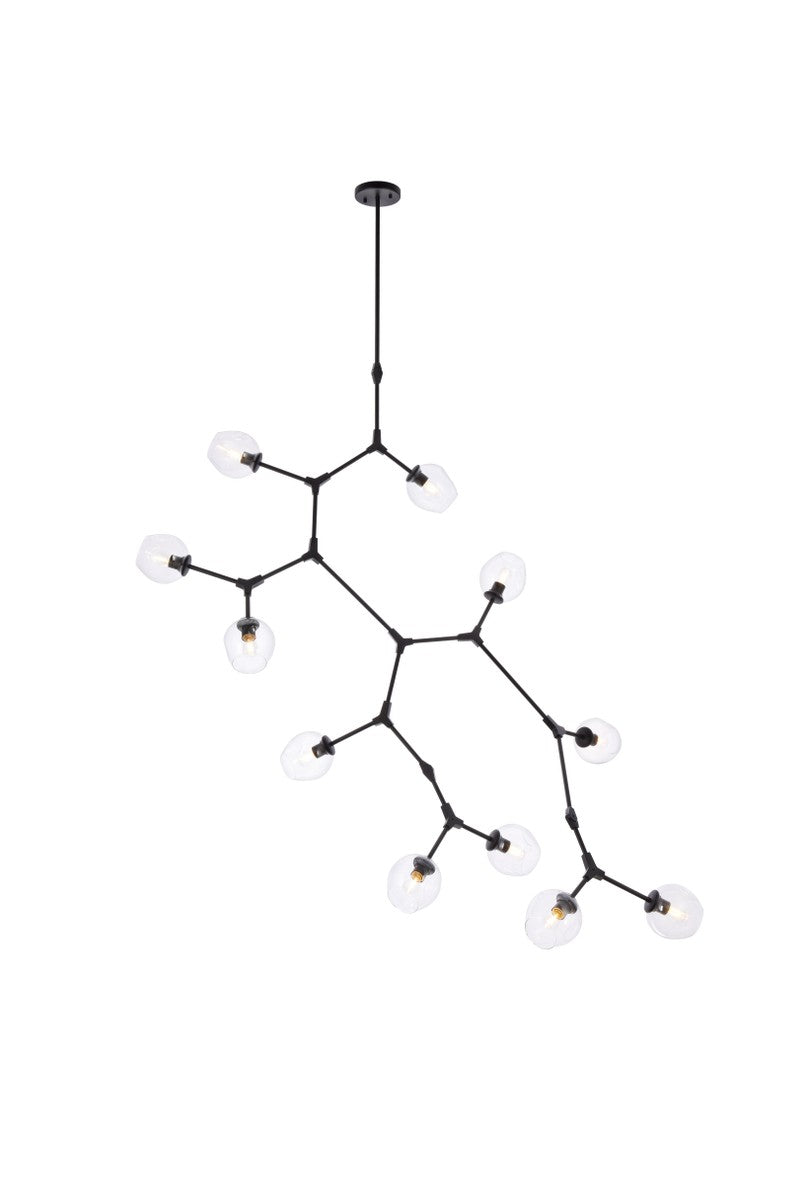 Elegant Lighting 1712G73BK 11 Light Chandelier, Black