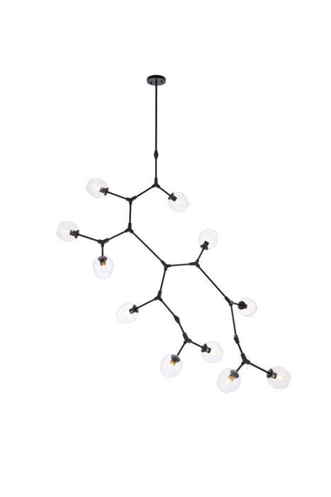 Elegant Lighting 1712G73BK 11 Light Chandelier, Black