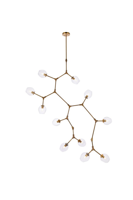 Elegant Lighting 1712G73BR 11 Light Chandelier, Brass