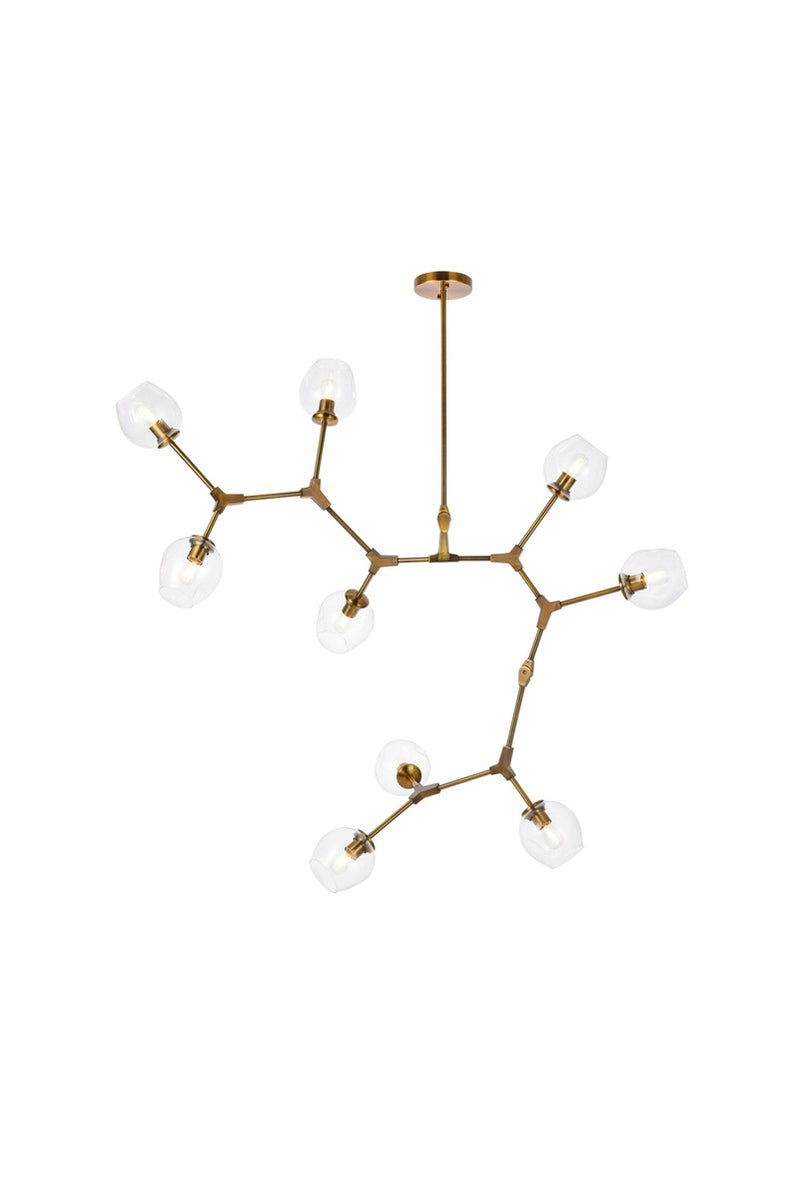 Elegant Lighting 1712G79BR Nine Light Chandelier, Brass
