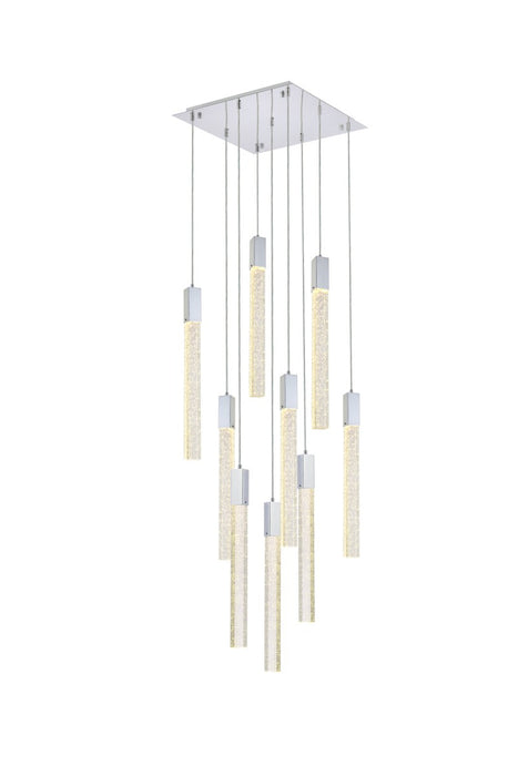 Elegant Lighting 2066D20C Nine Light Pendant, Chrome