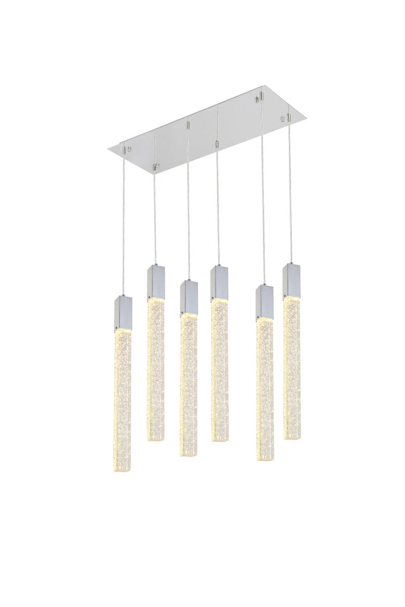 Elegant Lighting 2066D32C Six Light Pendant, Chrome