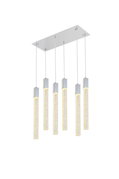Elegant Lighting 2066D32C Six Light Pendant, Chrome