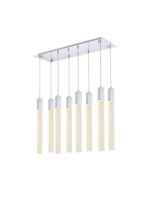 Elegant Lighting 2066D36C Eight Light Pendant, Chrome