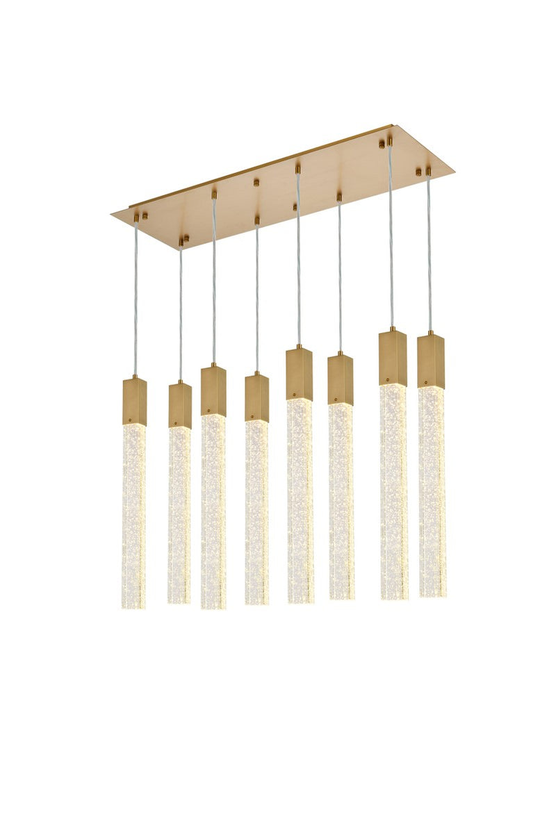 Elegant Lighting 2066D36SG Eight Light Pendant, Satin Gold