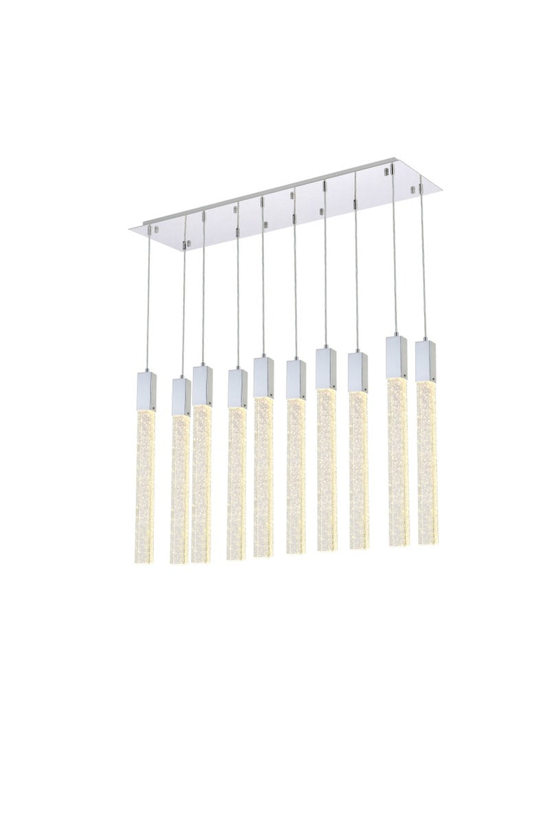 Elegant Lighting 2066D42C Ten Light Pendant, Chrome