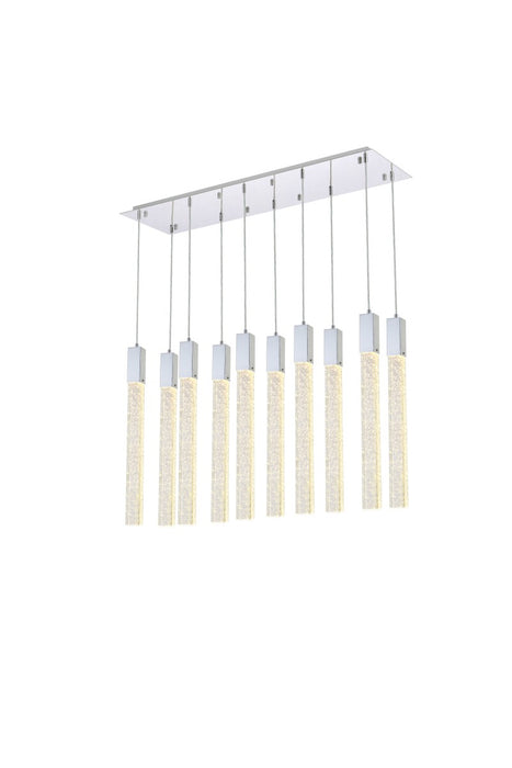 Elegant Lighting 2066D42C Ten Light Pendant, Chrome