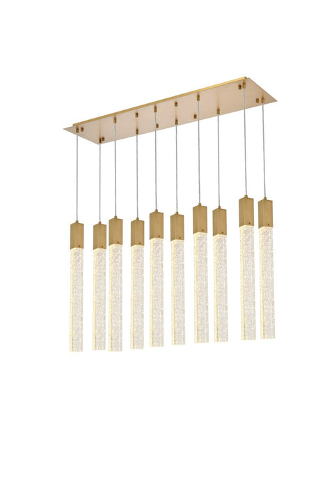 Elegant Lighting 2066D42SG Ten Light Pendant, Satin Gold