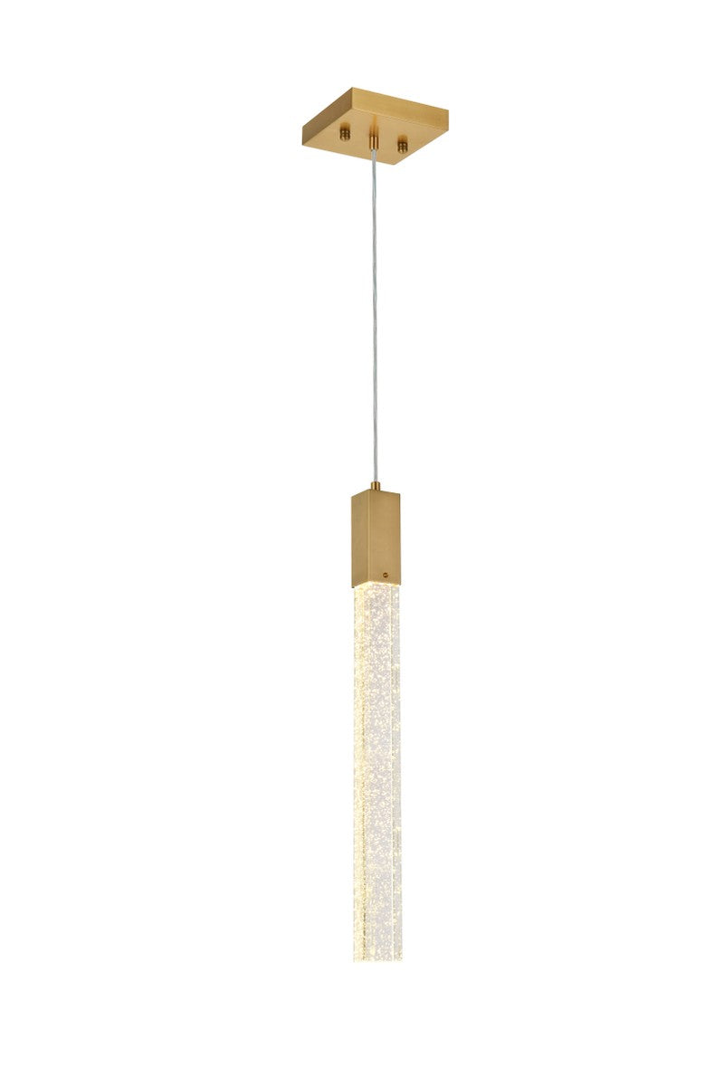 Elegant Lighting 2066D5SG One Light Pendant, Satin Gold