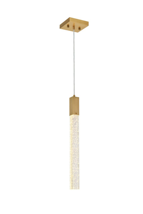 Elegant Lighting 2066D5SG One Light Pendant, Satin Gold