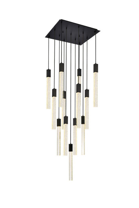 Elegant Lighting 2066G26BK 13 Light Pendant, Black