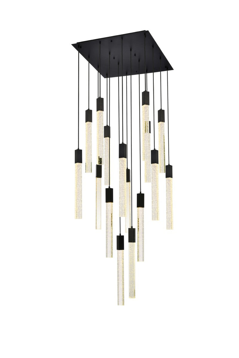 Elegant Lighting 2066G30BK 16 Light Pendant, Black