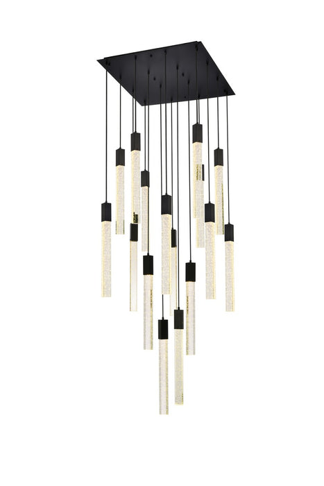 Elegant Lighting 2066G30BK 16 Light Pendant, Black