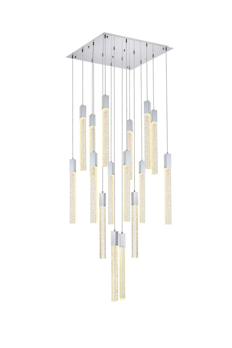 Elegant Lighting 2066G30C 16 Light Pendant, Chrome