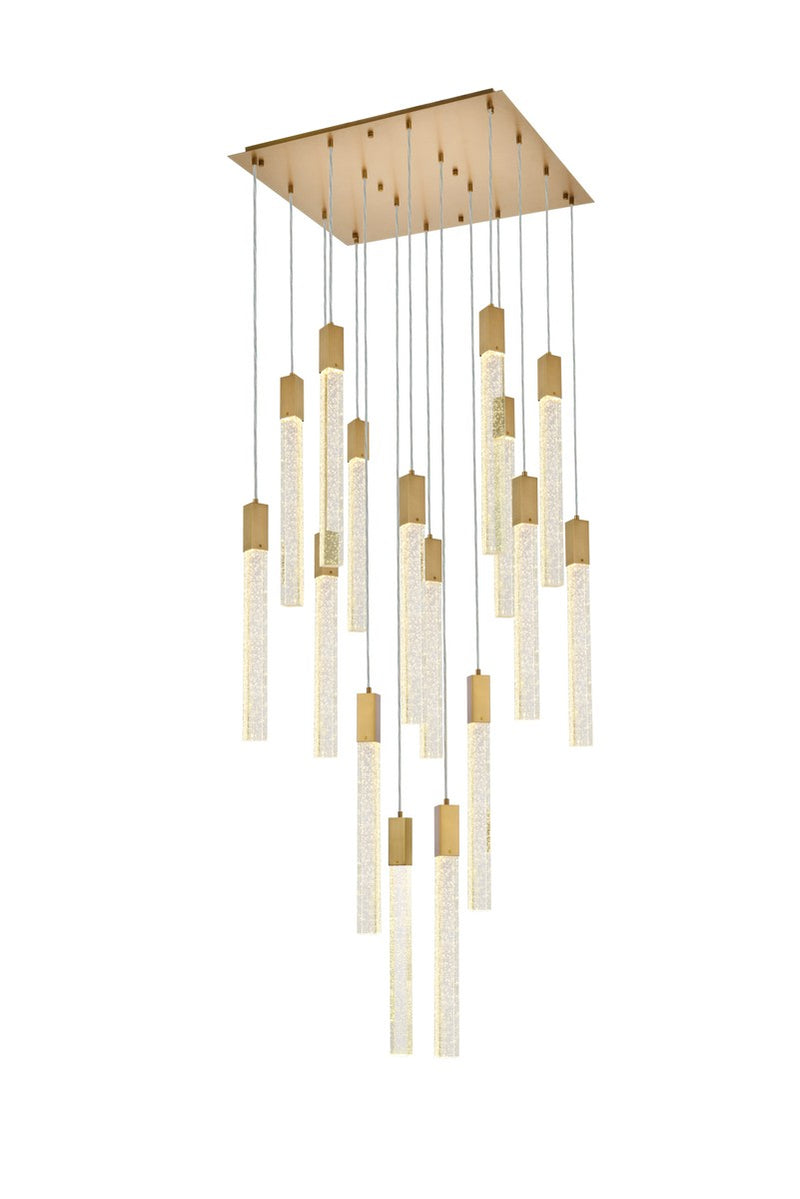 Elegant Lighting 2066G30SG 16 Light Pendant, Satin Gold