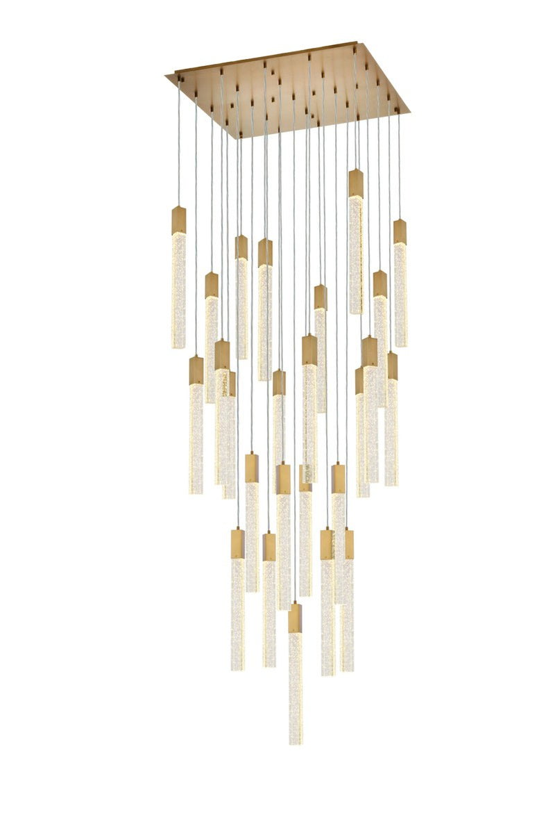 Elegant Lighting 2066G36SG 25 Light Pendant, Satin Gold