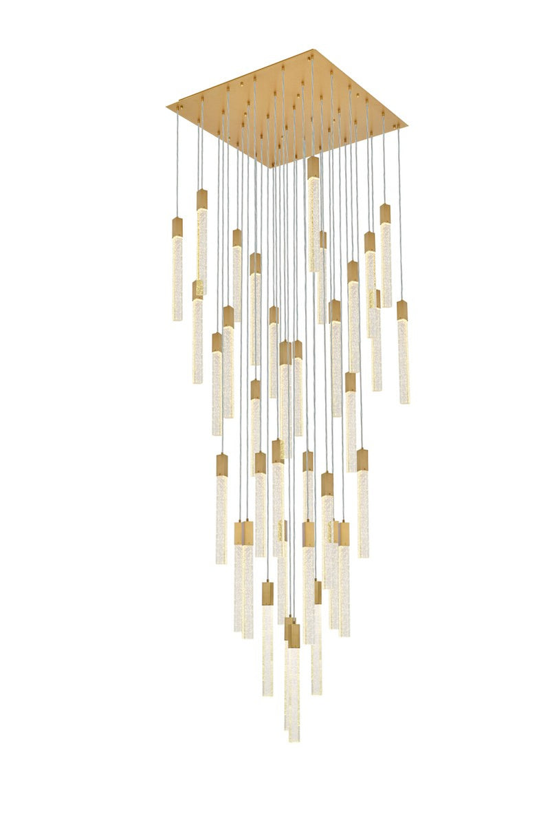Elegant Lighting 2066G42SG 36 Light Pendant, Satin Gold