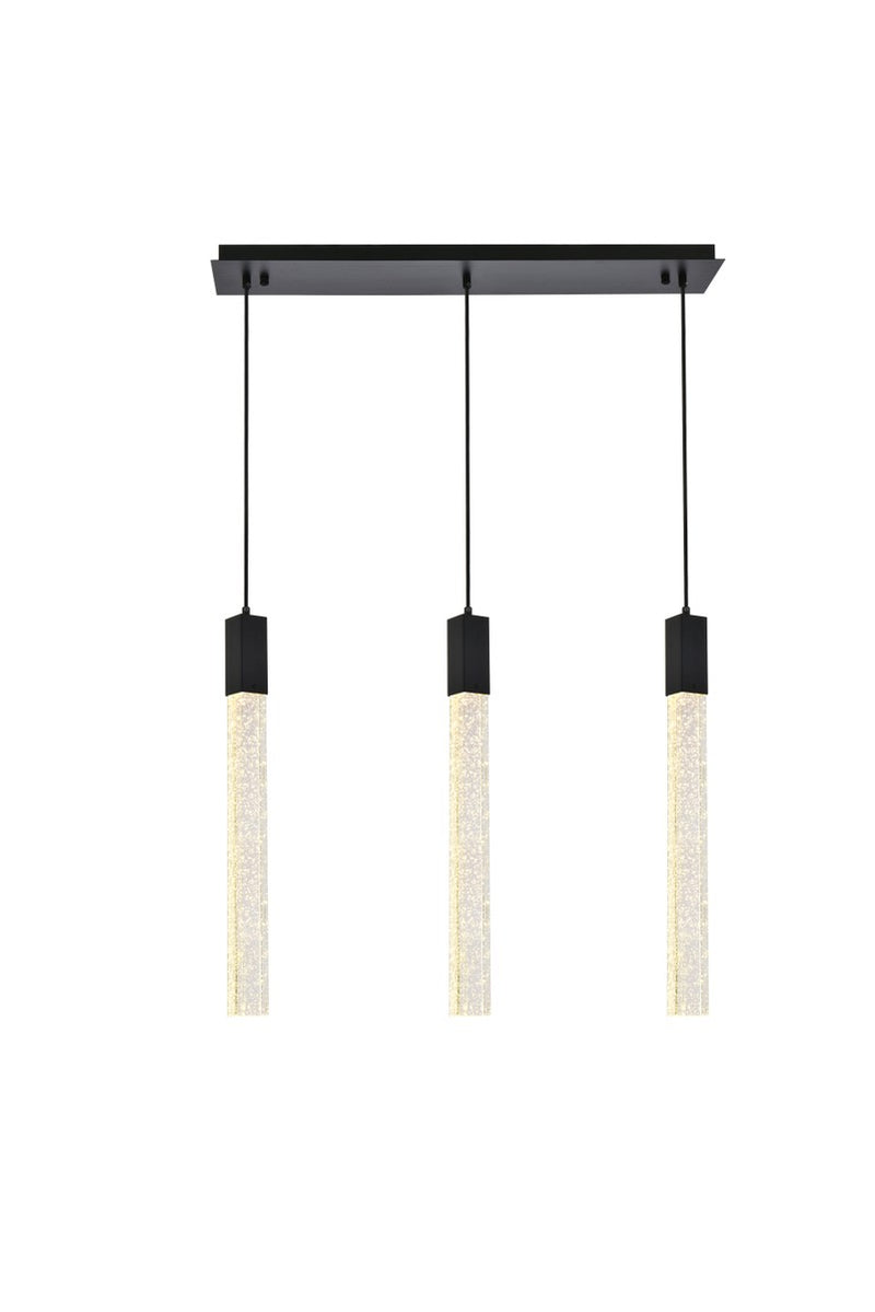 Elegant Lighting 2066S32BK Three Light Pendant, Black