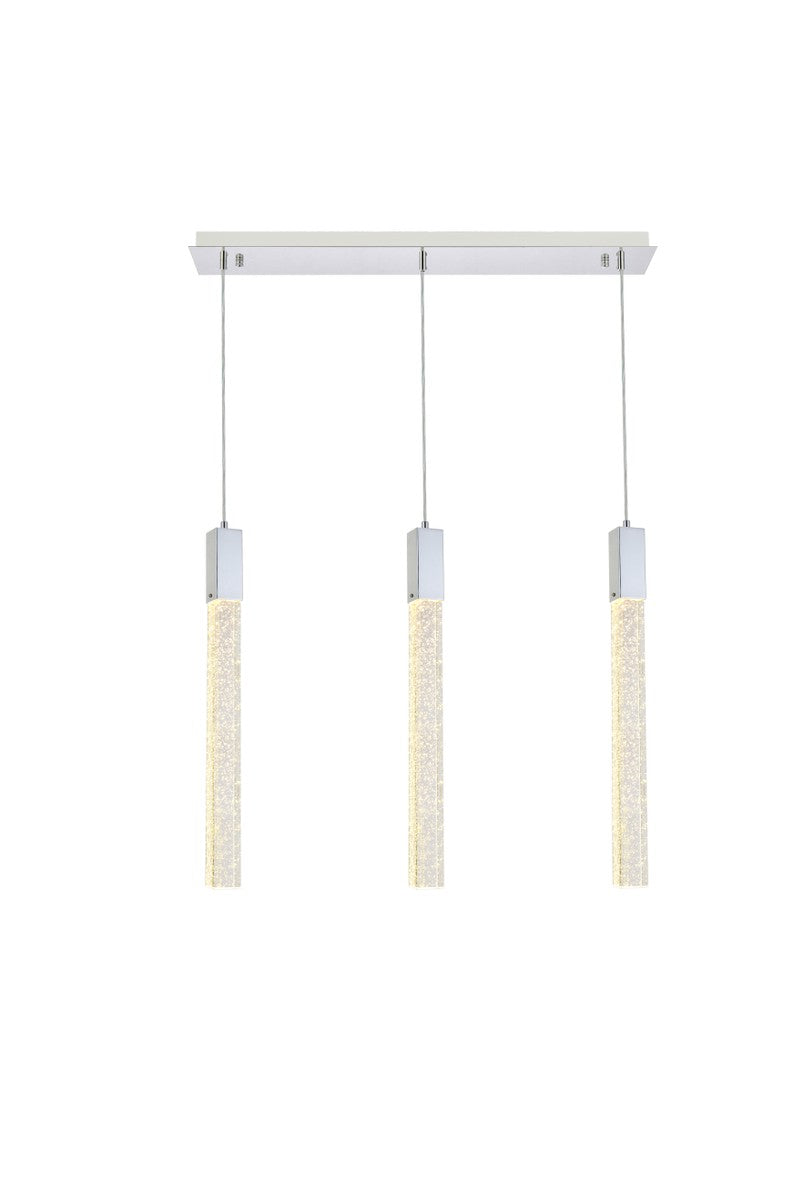 Elegant Lighting 2066S32C Three Light Pendant, Chrome