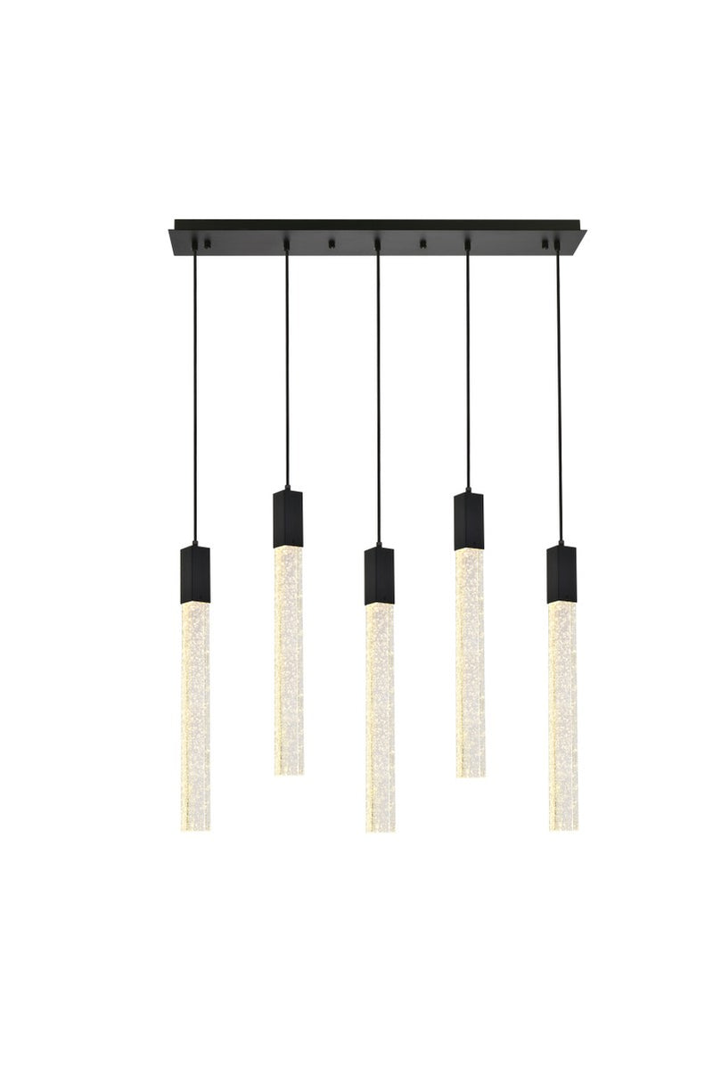 Elegant Lighting 2066S36BK Five Light Pendant, Black