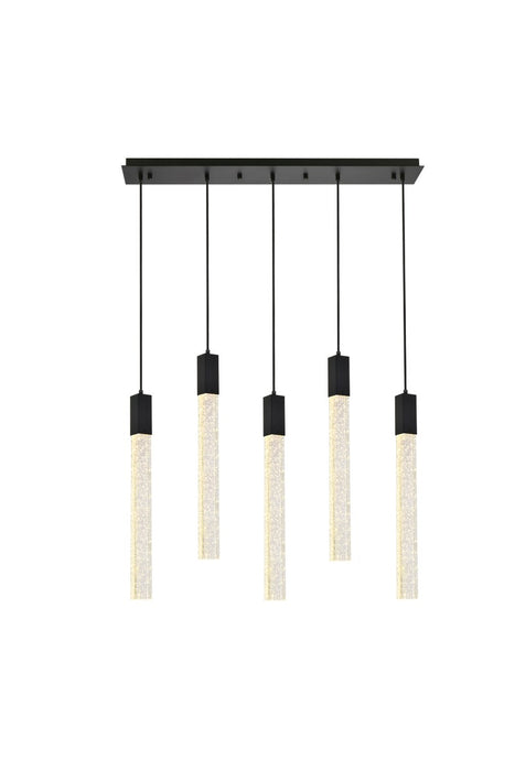 Elegant Lighting 2066S36BK Five Light Pendant, Black