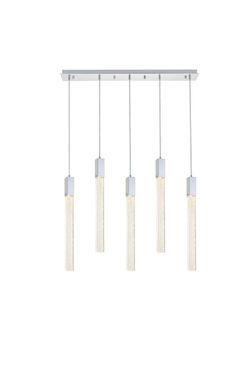 Elegant Lighting 2066S36C Five Light Pendant, Chrome
