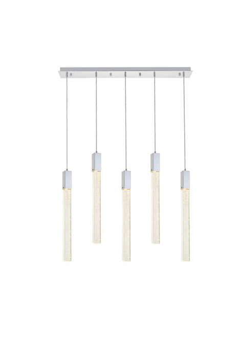Elegant Lighting 2066S36C Five Light Pendant, Chrome