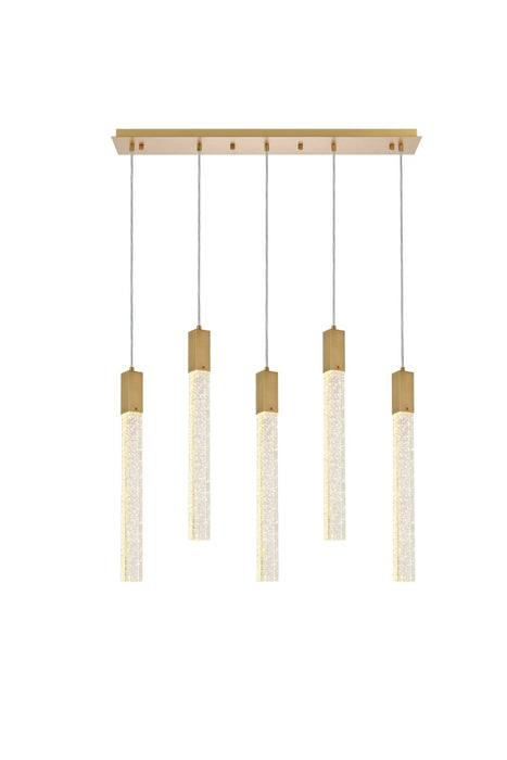 Elegant Lighting 2066S36SG Five Light Pendant, Satin Gold