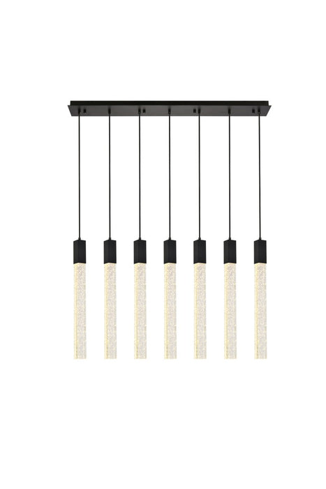 Elegant Lighting 2066S42BK Seven Light Pendant, Black