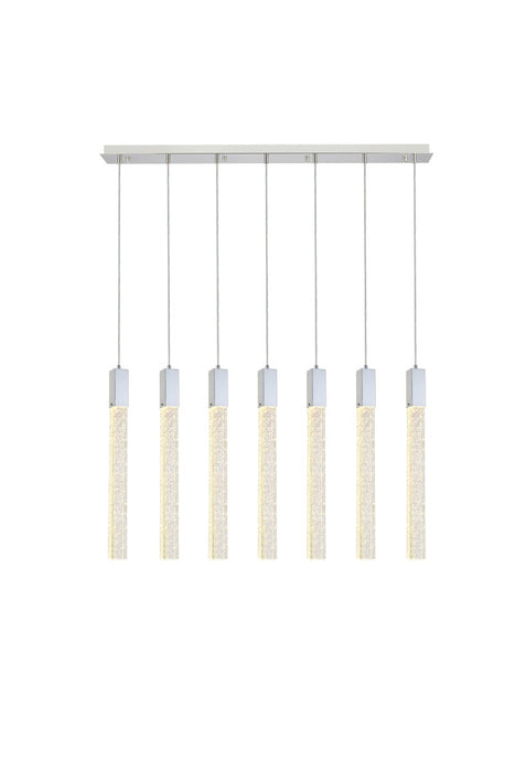 Elegant Lighting 2066S42C Seven Light Pendant, Chrome