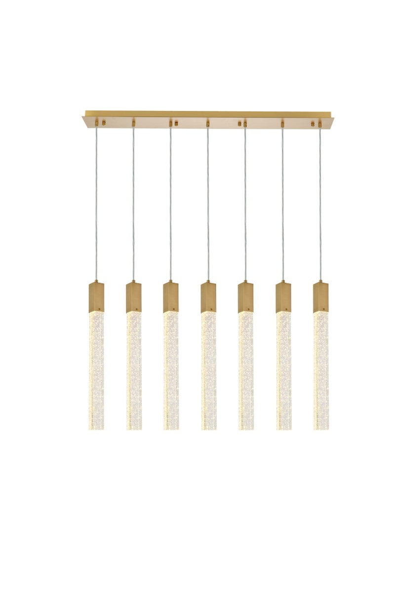 Elegant Lighting 2066S42SG Seven Light Pendant, Satin Gold