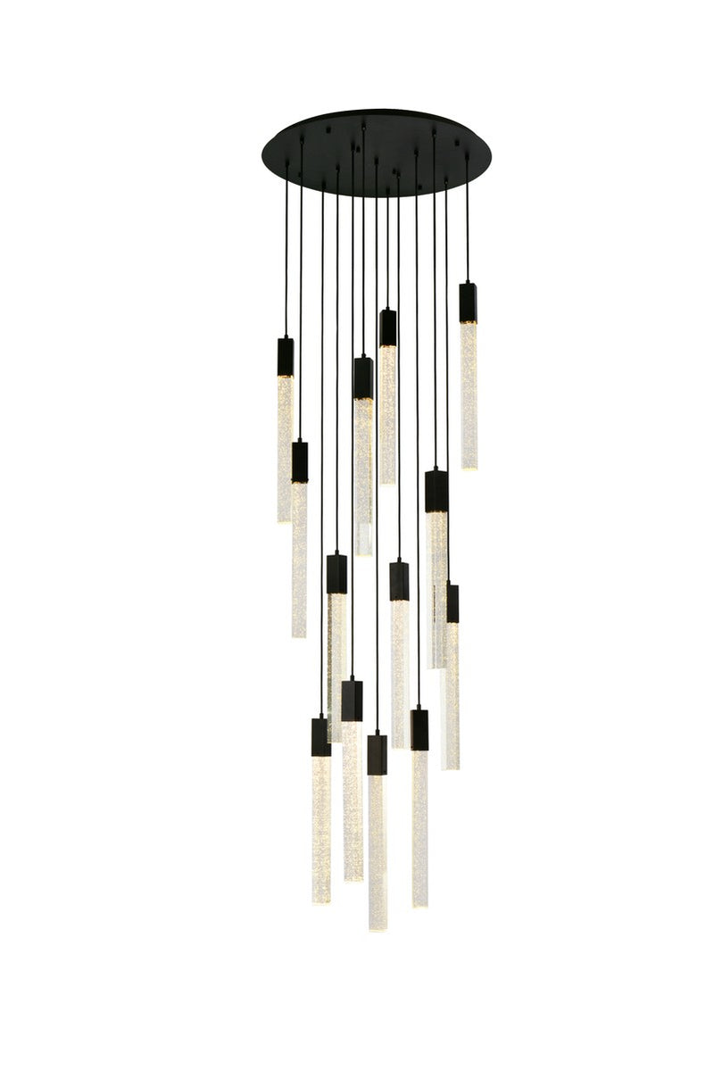 Elegant Lighting 2067G30BK 13 Light Pendant, Black