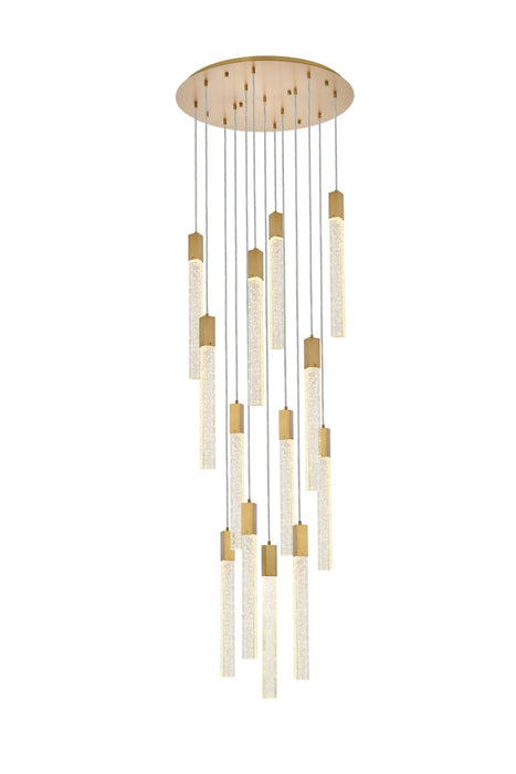 Elegant Lighting 2067G30SG 13 Light Pendant, Satin Gold