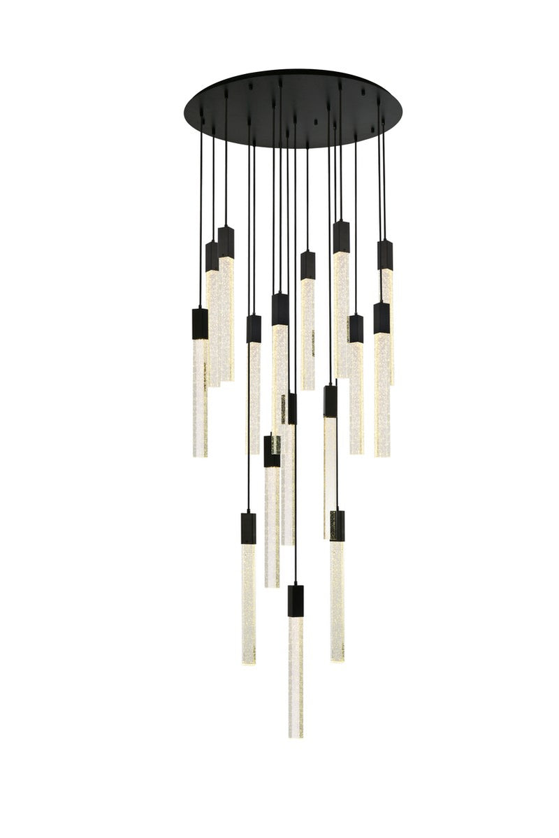 Elegant Lighting 2067G36BK 16 Light Pendant, Black