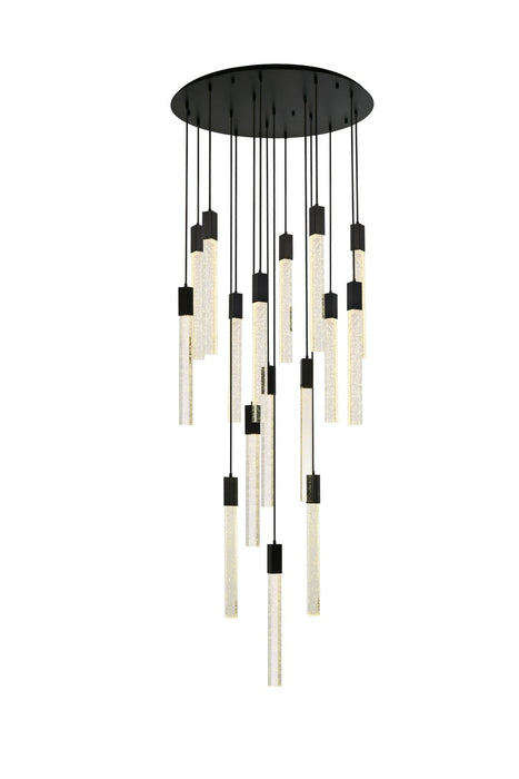 Elegant Lighting 2067G36BK 16 Light Pendant, Black