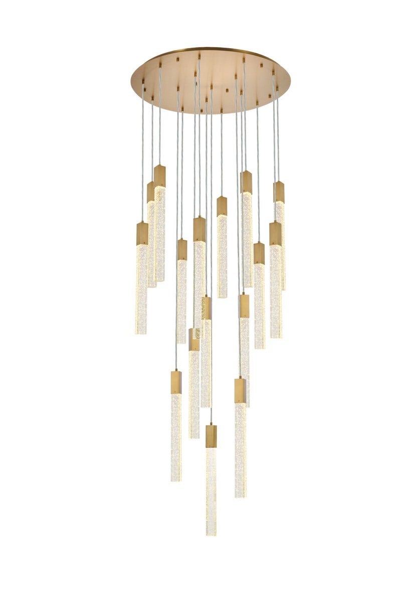 Elegant Lighting 2067G36SG 16 Light Pendant, Satin Gold