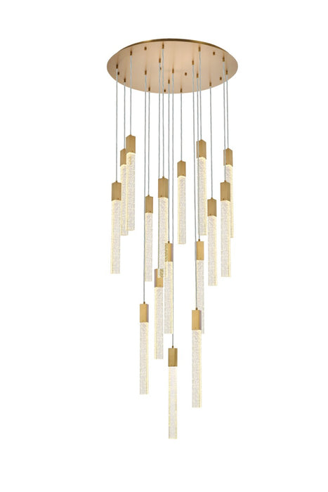 Elegant Lighting 2067G36SG 16 Light Pendant, Satin Gold